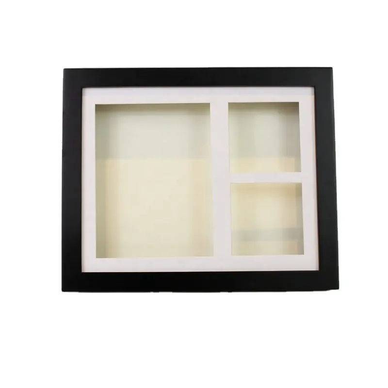 High Quality Black Baby Footprint Photo Frame Souvenir Gifts Clean Touch Clay Photo Frame Kit for Baby