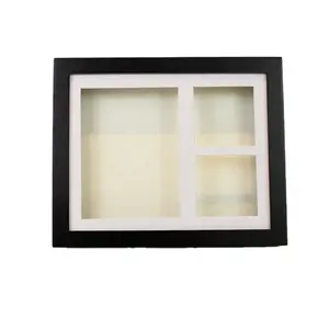 High Quality Black Baby Footprint Photo Frame Souvenir Gifts Clean Touch Clay Photo Frame Kit for Baby