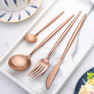 Thép không gỉ Flatware Set Bồ Đào nha Matte kết thúc bao gồm MOONCAKE Dao bít tết ngã ba muỗng cà phê - Product Image 3
