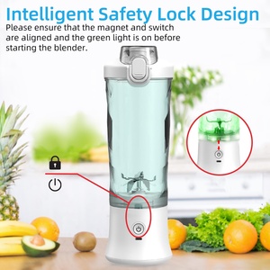 Portable USB Citrus Juicer <b>Blender</b> <b>Cup</b> 600ml Rechargeable Electric 6 Stainless Steel Blades Mini <b>Blender</b> Household Dishwasher - Product Image 4