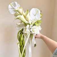 Bouquets de mariée artificiels personnalisés en roses, romantiques et faits à la main, parfaits pour les mariées, la Saint-Valentin et les mariages