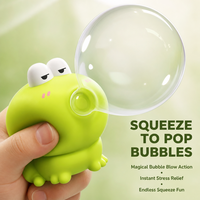 Nouveau Jouet Anti-Stress Grenouille à Bulles, Jouet Sensoriel Souple en TPR pour Enfants, Jouet Magique à Souffler des Bulles, Cadeau