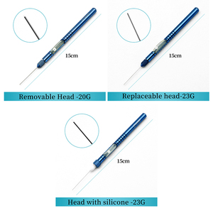 Cannule ophtalmique en alliage de titane, type de lavage droit avec tube en silicone, 20G/23G, cannule ophtalmique microchirurgicale - Product Image 4