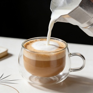 Fabricación <span class=keywords><strong>de</strong></span> vidrio <span class=keywords><strong>de</strong></span> doble pared resistente al calor con asa portátil transparente doble Tasse café vasos <span class=keywords><strong>de</strong></span> vidrio taza <span class=keywords><strong>de</strong></span> vidrio - Product Image 6