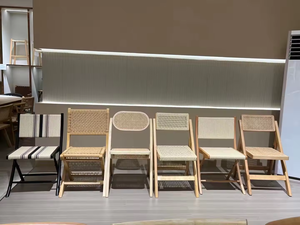 Sillas Plegables de Ratán Natural Resistentes para Restaurante, Sillas de Madera para Comedor, Sillas Plegables para Eventos, Banquetes y Fiestas Escolares - Product Image 2