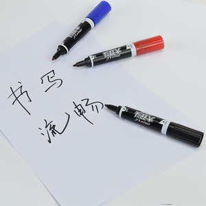 <span class=keywords><strong>Marcadores</strong></span> Personalizados al por Mayor, Marcador Permanente de Doble Punta, de Gran Capacidad, en Plástico, Rojo, Negro y Azul - Product Image 6