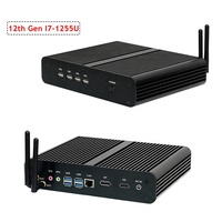 Mini PC sans ventilateur de 12e génération Intel Core I7 1255U 1265U 4K HTPC NUC ordinateur de bureau serveur Window11 ou Linux Ubuntu DP HD WIFI6