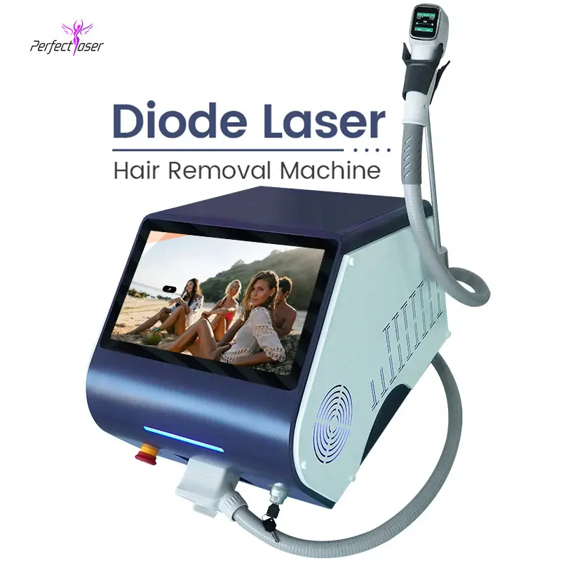 808nm Diode Máy tẩy lông bằng laser vĩnh viễn di động chuyên nghiệp 3 bước sóng Diode Máy tẩy lông bằng laser để bán