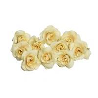 Grosir 4cm Multi Warna DIY buatan mawar elegan kain bunga untuk Tahun Baru Natal Hari Valentine dekorasi pernikahan