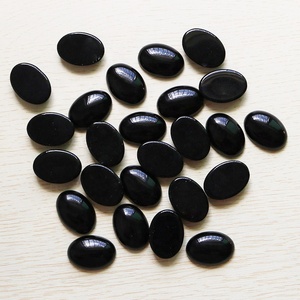 Đá <span class=keywords><strong>Obsidian</strong></span> đen tự nhiên dạng cabochon 18x25mm hình oval mặt phẳng bán buôn làm đồ trang sức, năng lượng chữa lành, bảo vệ - Product Image 4