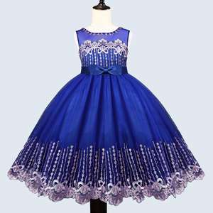 Vestido de Encaje con Lazo y Diseño de Cristal para Niñas, Ropa Vintage China en Línea - Product Image 3