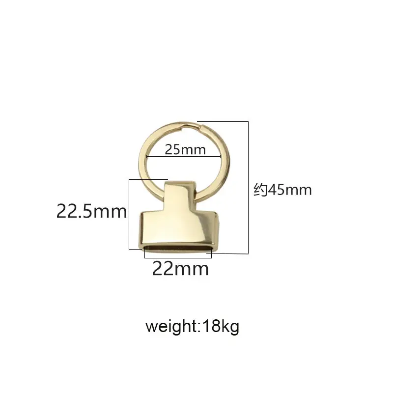 22mm DIY cuir conception spéciale porte-clés crochet RTS argent porte-clés métal porte-clés logo personnalisé