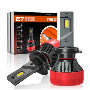 Xenplus lâmpada de farol automotivo, 12v, h1, h3, h4, h7, h8, h11, h13, 9004, 9005, 9006, 55w, 9007 lúmens, 6500k, full canbus, led, e7, atualização de 7s