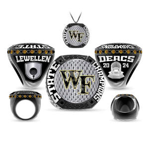 Fútbol de alta calidad AYF animadora logotipo personalizado nombre bandera fútbol béisbol Campeonato anillo - Product Image 3