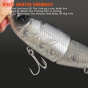 <span class=keywords><strong>Leurre</strong></span> de pêche à la traîne à deux sections, gros swimbait, 19 cm, 89,5 g, swimbait articulé coulant, queue <span class=keywords><strong>souple</strong></span>, billes en acier <span class=keywords><strong>pour</strong></span> gros poissons prédateurs - Product Image 5