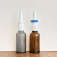 Flacons pulvérisateurs nasaux en verre ambré/gris/givré de 30 ml, 50 ml, 100 ml, vaporisateurs de voyage vides et rechargeables, nettoyant nasal
