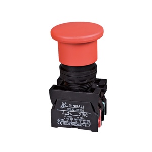 Botón Pulsador de Parada de Emergencia Impermeable Tipo Hongo IP67 Rojo y Negro con Retorno por Resorte - Product Image 1