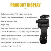 Support de montage de casque tactique en alliage d'aluminium noir AN/PVS-14 ARM J-Arm, adaptateur NVG 105mm 75g