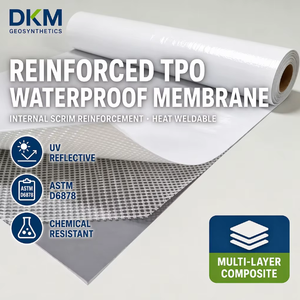 Membrana Impermeable Reforzada con TPO de 1.2mm, 1.5mm, 2.0mm, Lámina Impermeabilizante Resistente a los Rayos UV para Techos Expuestos, Color Blanco - Product Image 1