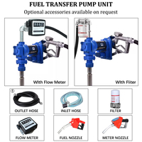 Pompe de transfert de carburant avec débitmètre, robuste, antidéflagrante, 12 V CC, 15 GPM, pour bidon de carburant essence