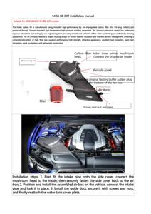 10-12 कुशल सेवन वास्तविक शुष्क कार्बन फाइबर ठंडे सेवन प्रणाली के लिए ऑडी बी 8 s4 s5 <span class=keywords><strong>3</strong></span>.0t gtr इंजन कार्बन फाइबर वायु सेवन पाइप - Product Image 5