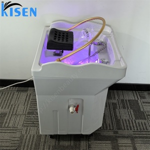 KISEN Lit de lavage de luxe moderne, portable, avec circulation d'eau, pour spa capillaire, mobilier de salon de coiffure mobile - Product Image 3