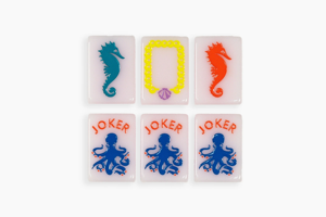 Jeu de tuiles de mahjong américain de luxe en acrylique, 160 pièces, 1 couche, jeu de société, tuiles de mahjong rose coquillage Ligne Océan - Product Image 3