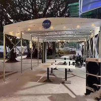 Auvent télescopique 4x3m, hauteur latérale 2,5m, 9 rideaux latéraux, design simple pliable, cadre en acier galvanisé imperméable pour garage de voiture
