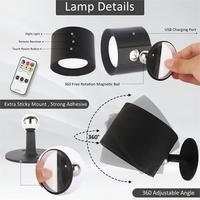 Applique murale LED intérieure 5W, rotation à 360 degrés, fixation magnétique, pour hôtel, chambre, rechargeable