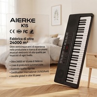 Teclado electrónico profesional portátil AIERKE K15 para el hogar, pantalla Digital LED de 54 teclas para principiantes, niños y adultos