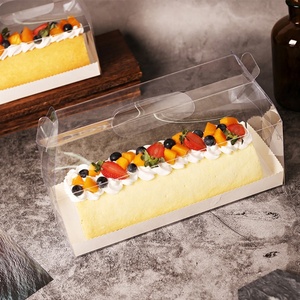 Wholesale Luxury Wedding Birthday Party Portable Handle <b>Transparent</b> PET swiss Single Cupcake Roll <b>Box</b> - Product Image 4