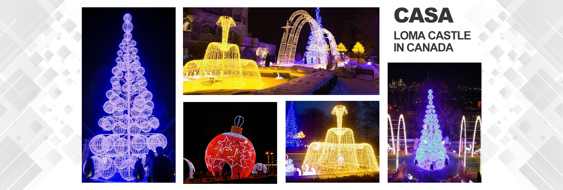 Holiday Lighting Square Decoration Outdoor Waterproof Christmas Motif Lights 3D Arch Ball Lights