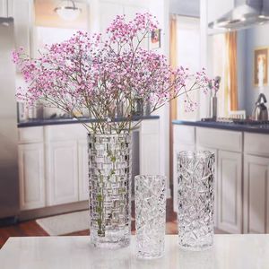 हल्के लक्जरी बड़े पारदर्शी पतले ग्लास वेस ग्लेशियर पैटर्न ताजा रहने के लिए लिविंग रूम के लिए रचनात्मक भोजन टेबल सेंटरपीस - Product Image 2