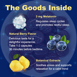 Gommes de sommeil à la mélatonine traditionnelles naturelles saveur thé soulagement du stress aide au sommeil pour améliorer l'humeur et la qualité du sommeil - Product Image 2