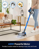 TOOKTO S600 Aspirateur à main filaire Grand bac à poussière 600W Moteur 23ft Cordon d'alimentation Aspirateur