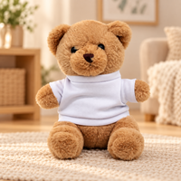Ours en peluche personnalisé avec t-shirt vierge, animal en peluche doux, poupée ours mignonne, cadeau pour enfants, fabricant OEM ODM