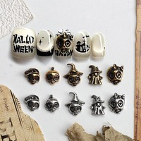 Breloques 3D en alliage métallique pour nail art, motifs Crâne, Fantôme, Diable, Araignée, style Gothique, pour femmes et filles, accessoires de manucure DIY et de salon, colorées, marque Weiju
