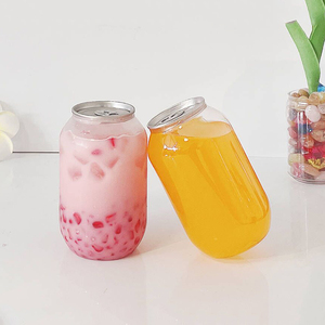 Factory Costom Logo PET Can With Aluminum Lid Cake Dessert Soda Bubble Tea Plastic Cans Clear Pull-Ring PET Cans <strong>Bottles</strong> - Product Image 5