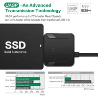 Adaptador USB 3.0 a SATA de Alta Compatibilidad para Discos Duros SSD/HDD de 3.5 Pulgadas con Blindaje de Cobre Trenzado y Cubierta de PVC Macho a Hembra
