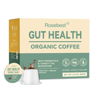 OEM自有品牌蘑菇咖啡包，含益生菌和蘑菇混合物，兼容 Keurig K-Cups，有益肠道健康和免疫系统支持
