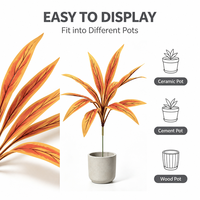 Künstliche Dracaena-Pflanzenstiele und -Zweige, Tropischer Kunstbaum mit Verzierter Blätterung für Thanksgiving, Wohnzimmer und Bürodekoration