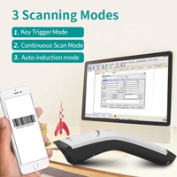 China Fabriek Draagbare Barcode Reader 1D 2D Draadloze Blue Tooth 2.4G Barcode Scanner Voor Pos Systeem