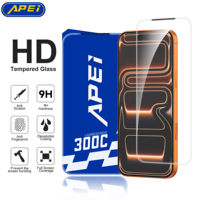 APEI 3D Gehard Glas Schermbeschermer Volledige Dekking Randloos 300C Groot Gebogen Schermbeschermer voor iPhone 17 16 15 Pro Max