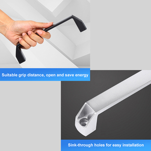 Pegangan tarik plastik hitam pintu mebel ABS plastik obral besar nilon Modern 180mm gagang furnitur pegangan dapur & kenop 100 buah - Product Image 5