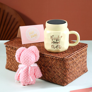 Gift for Mother's Day Coffee Mugs Ceramic Tea Cup Best Mom Ever Mug with Card and Towel - Product Image 4