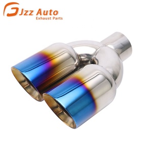 Embout d'échappement décoratif universel en acier inoxydable, tuyau d'échappement à simple entrée de 2 pouces, double sortie de 3 pouces, embouts d'échappement doubles - Product Image 1