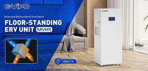 Système de ventilation ERV décentralisé sans conduit E-VIPO NEW, filtre HEPA, HRV MVHR 1000m³, unité de récupération de chaleur EC amovible - Product Image 6