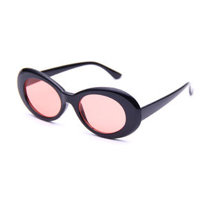 Gafas de sol ovaladas de moda unisex, color negro brillante, rojo océano, UV400, lentes AC ligeras tipo 3, F2-491 - Product Image 1