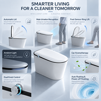 Toilette intelligente familiale automatique avec bidet intégré, double bouton, ouverture automatique du couvercle, mode enfant, capteur de pied, siège chauffant, sécheur à air chaud