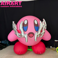 Poupée gonflable à thème rose, mascotte de dessin animé gonflable pour décoration extérieure
